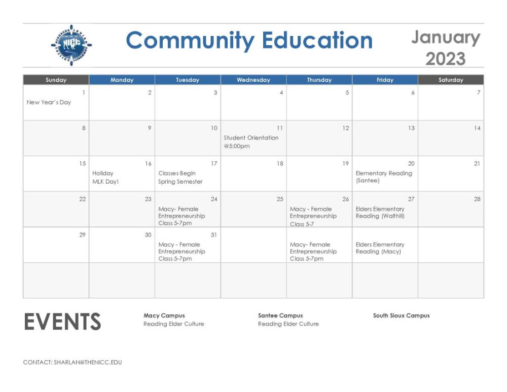 Jan 2023 Calendar