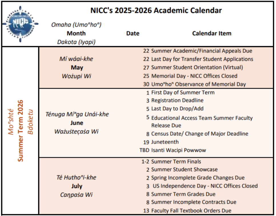 Summer Calendar